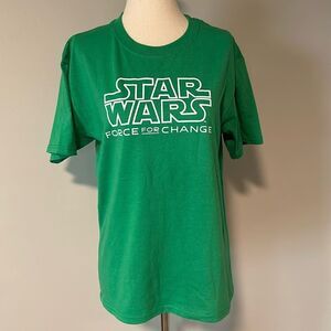 NWT Sz Youth XL Star Wars Force the Change green Tshirt